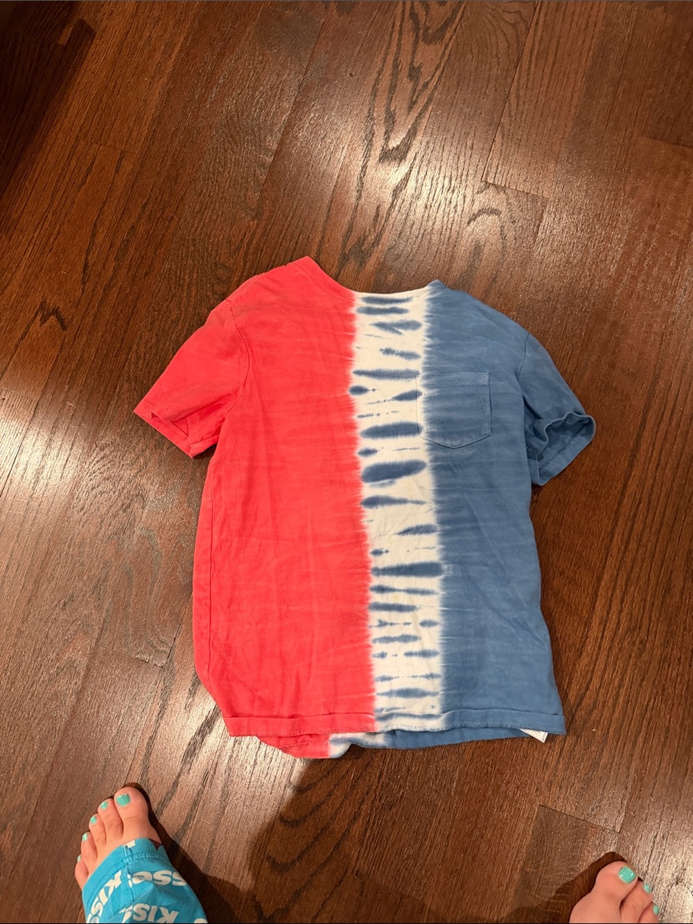 GAP Kids Red, White & Blue Tie-Dye Pocket Tee